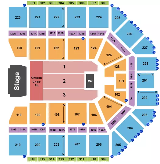 ERIC CHURCH Seating Map Seating Chart