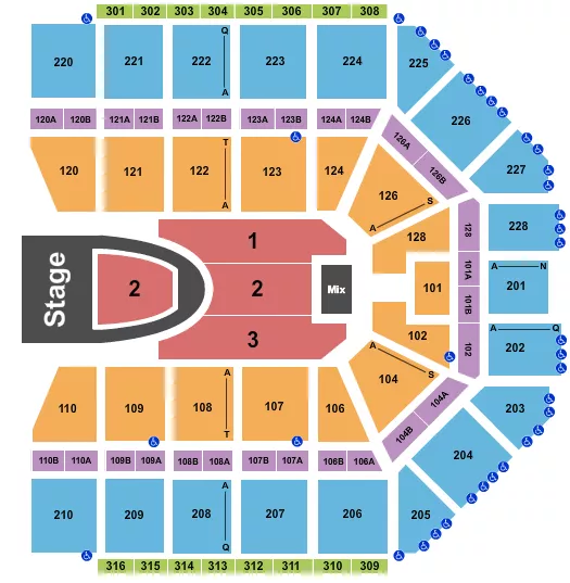 FOR KING AND COUNTRY Seating Map Seating Chart