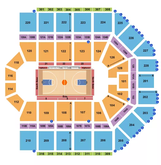 HARLEM GLOBETROTTERS Seating Map Seating Chart