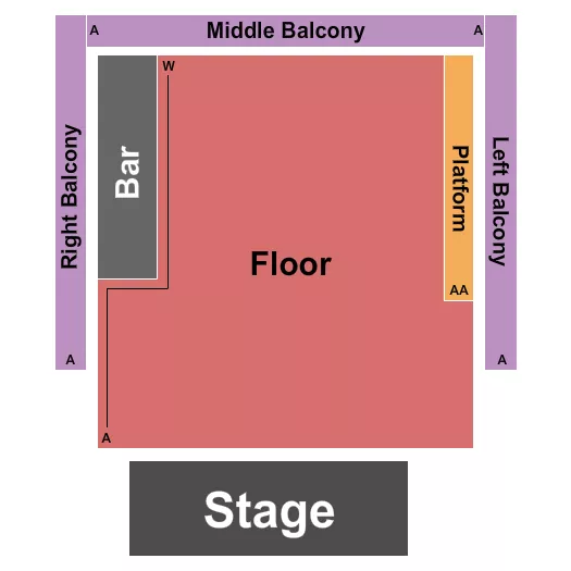 VARSITY THEATER MN ENDSTAGE RSV PLATFORM 2 Seating Map Seating Chart