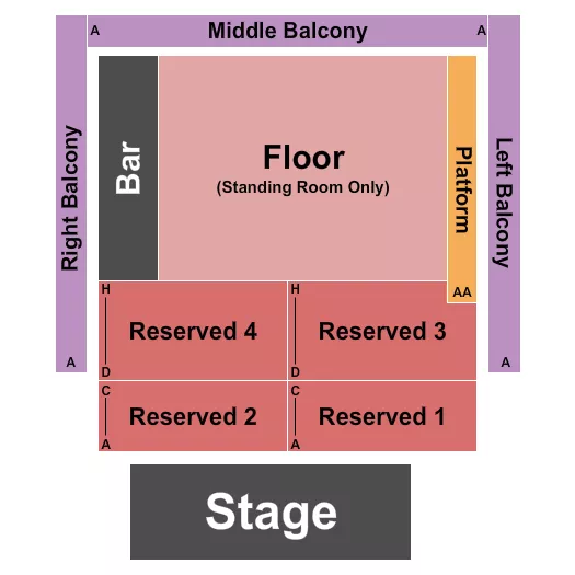 VARSITY THEATER MN ENDSTAGE RSV FLR Seating Map Seating Chart