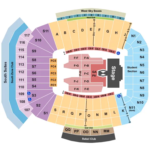 MORGAN WALLEN Seating Map Seating Chart