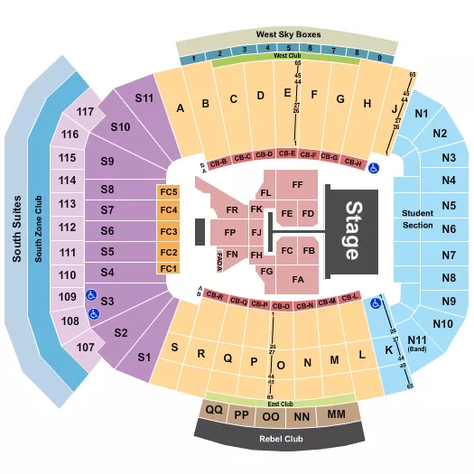 POST MALONE Seating Map Seating Chart