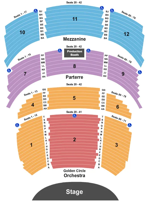 END STAGE Seating Map Seating Chart