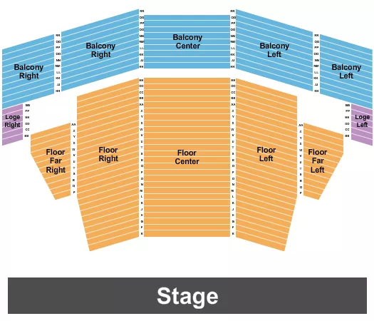 CROUSE PERFORMANCE HALL AT VETERANS MEMORIAL CIVIC CONVENTION CENTER ENDSTAGE Seating Map Seating Chart