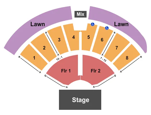 ENDSTAGE WITH LAWN Seating Map Seating Chart