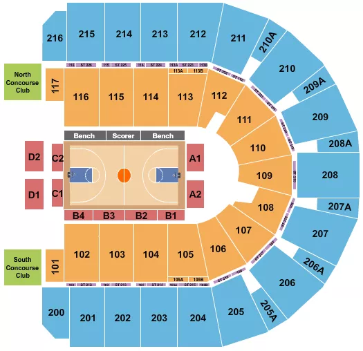 BASKETBALL HOOPS SHOWDOWN Seating Map Seating Chart