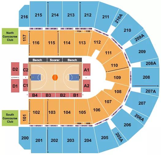 BASKETBALL GLOBETROTTERS Seating Map Seating Chart