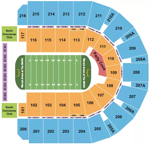INDOOR FOOTBALL 2 Seating Map Seating Chart