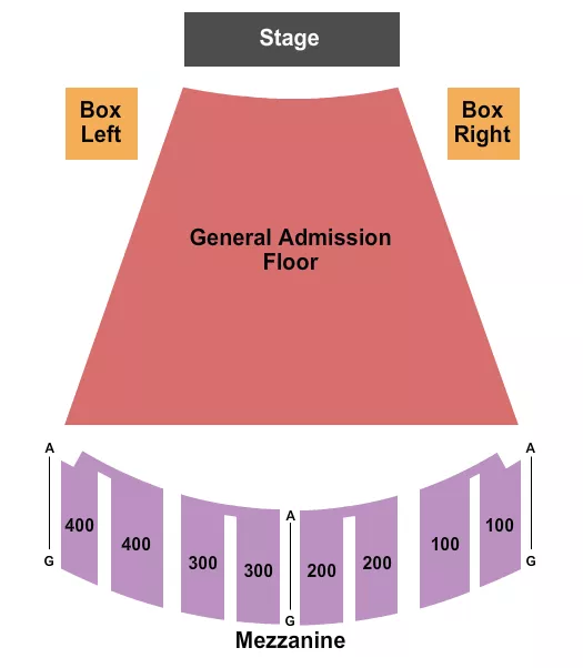 ENDSTAGE GA FLOOR Seating Map Seating Chart
