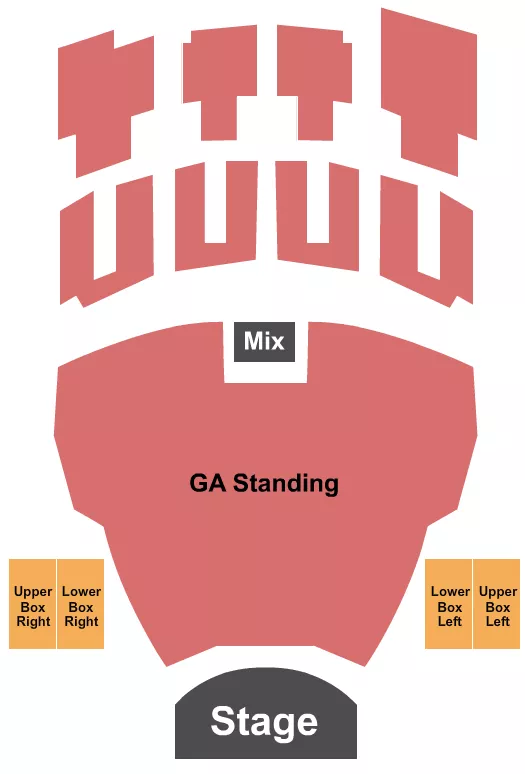 ENDSTAGE GA WITH BOXES Seating Map Seating Chart