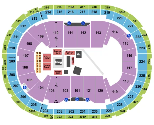 BOXING 3 Seating Map Seating Chart