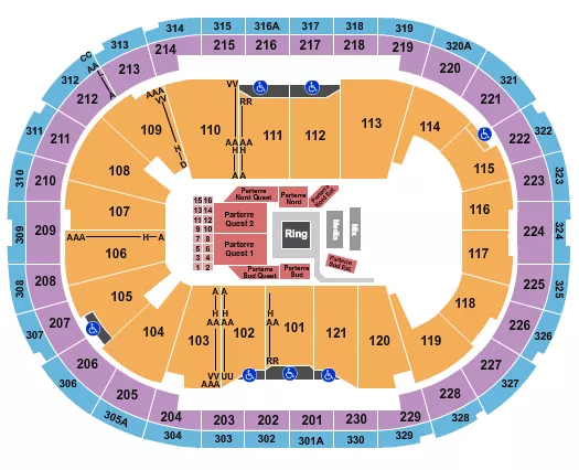 BOXING EOTTB Seating Map Seating Chart