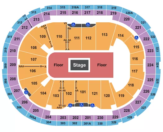 CENTER STAGE Seating Map Seating Chart