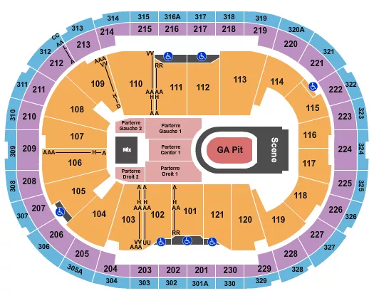 KANE BROWN Seating Map Seating Chart