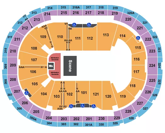 QUARTERHOUSE GA FLOOR Seating Map Seating Chart