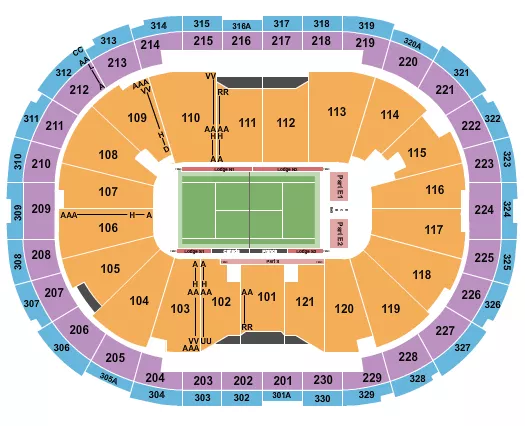 TENNIS Seating Map Seating Chart