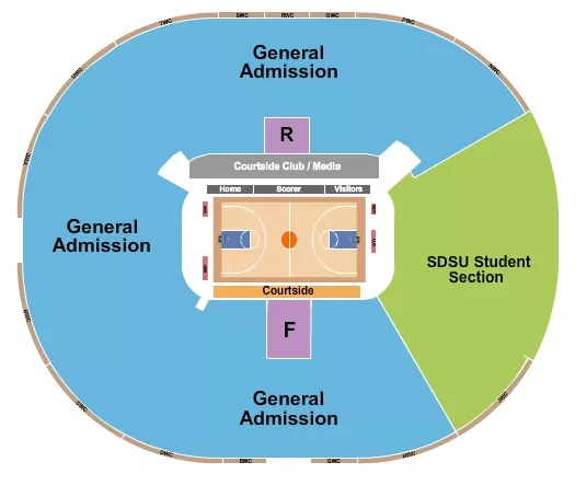 BASKETBALL GA Seating Map Seating Chart