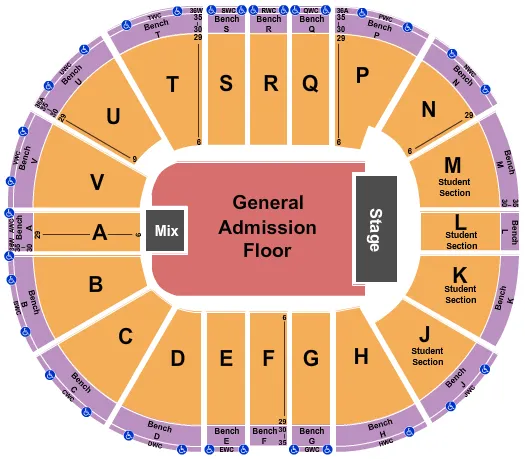 ENDSTAGE GA FLOOR Seating Map Seating Chart
