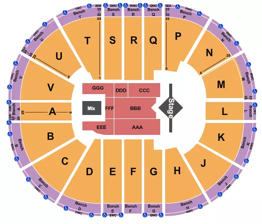 J COLE Seating Map Seating Chart