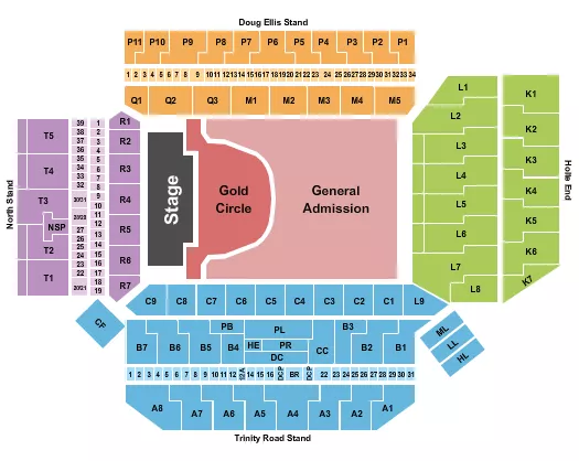 ENDSTAGE GOLD CIRCLE Seating Map Seating Chart