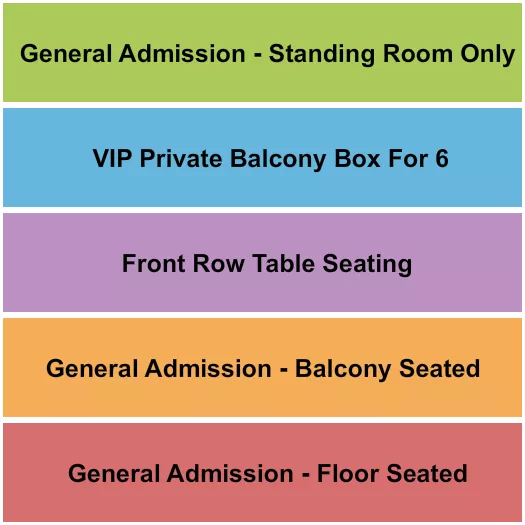 INFERNO BURLESQUE Seating Map Seating Chart