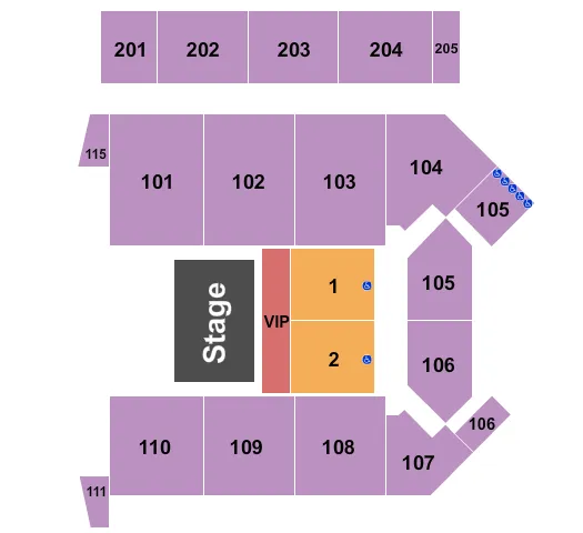 VIRGINIA STATE UNIVERSITY MULTI PURPOSE CENTER SESAME STREET LIVE Seating Map Seating Chart