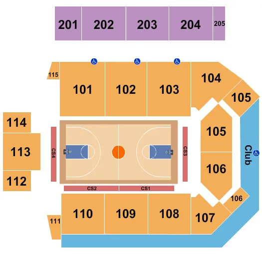 VIRGINIA STATE UNIVERSITY MULTI PURPOSE CENTER HARLEM GLOBETROTTERS Seating Map Seating Chart