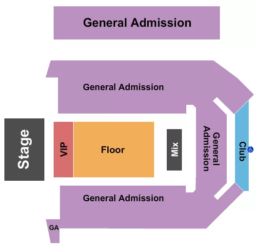VIRGINIA STATE UNIVERSITY MULTI PURPOSE CENTER ENDSTAGE VIPFLR GA Seating Map Seating Chart