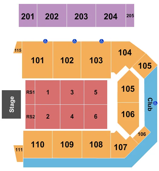 VIRGINIA STATE UNIVERSITY MULTI PURPOSE CENTER ENDSTAGE 3 Seating Map Seating Chart
