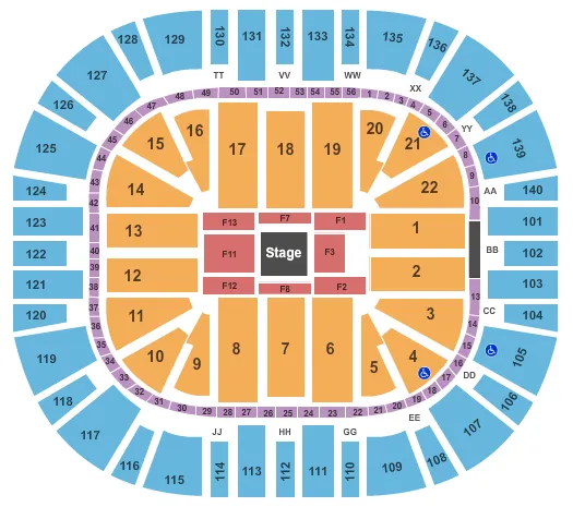 CENTER STAGE Seating Map Seating Chart