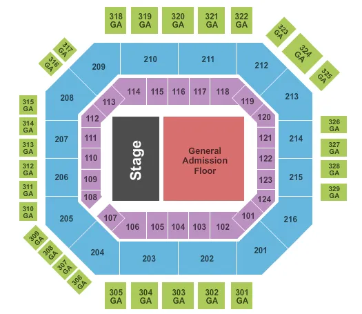CONCERT GA FLOOR GA UPPER Seating Map Seating Chart