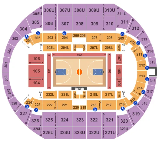BASKETBALL Seating Map Seating Chart