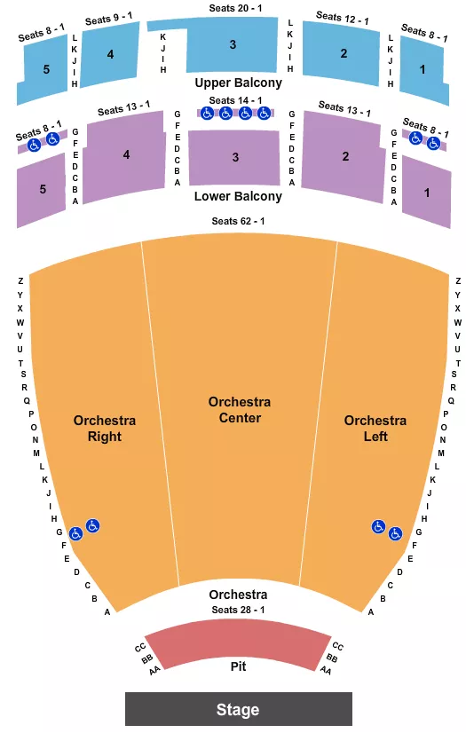 MARK C SMITH CONCERT HALL AT THE VON BRAUN CENTER ENDSTAGE PIT Seating Map Seating Chart