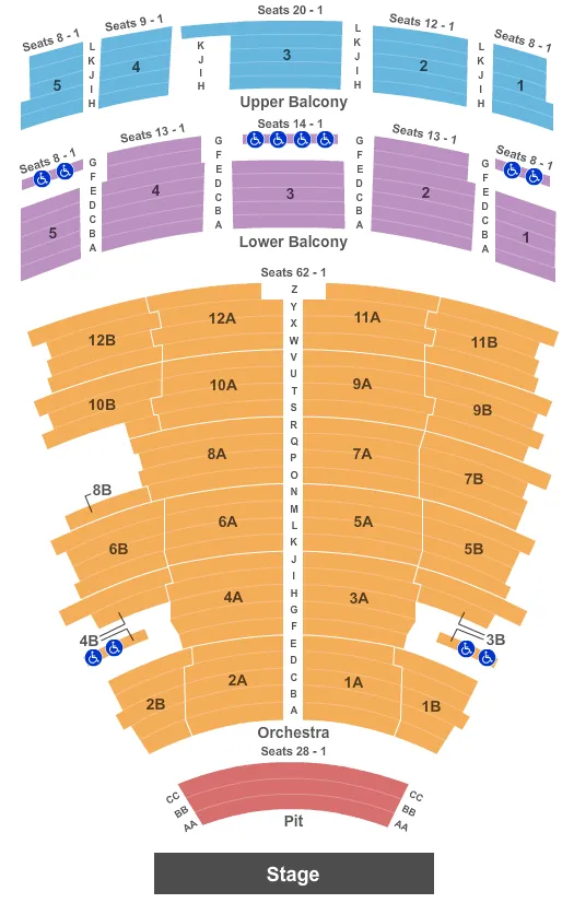 MARK C SMITH CONCERT HALL AT THE VON BRAUN CENTER END STAGE Seating Map Seating Chart