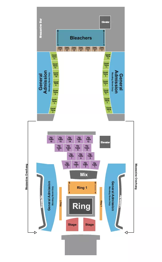 VOODOO LOUNGE AT HARRAHS NORTH KANSAS CITY BOXING Seating Map Seating Chart