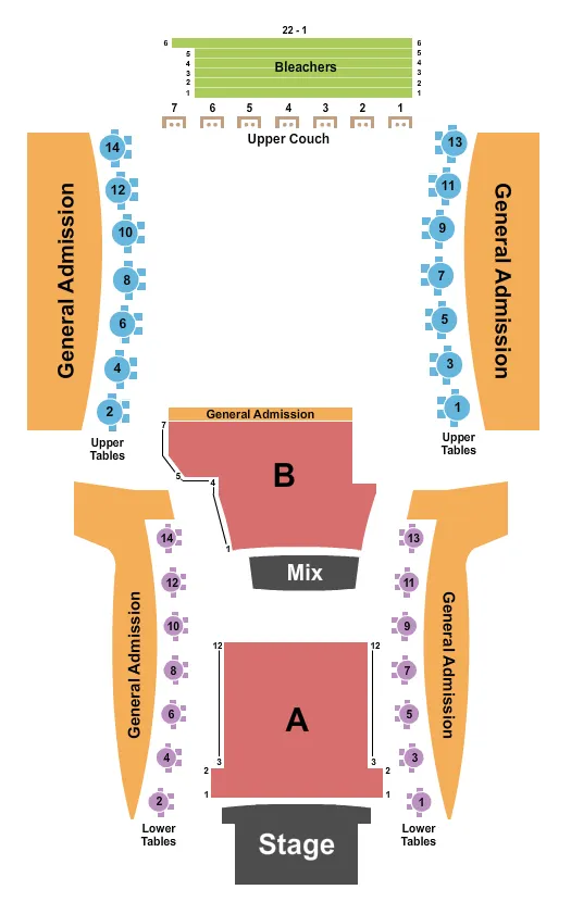 VOODOO LOUNGE AT HARRAHS NORTH KANSAS CITY ENDSTAGE 2 Seating Map Seating Chart