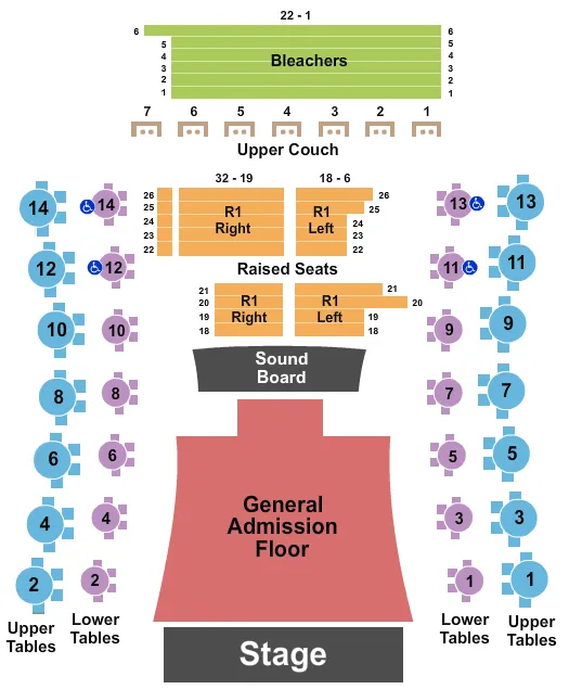 VOODOO LOUNGE AT HARRAHS NORTH KANSAS CITY ENDSTAGE GA FLR Seating Map Seating Chart