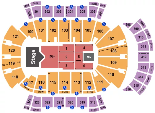 CODY JOHNSON Seating Map Seating Chart