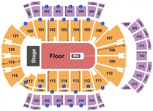 ENDSTAGE GA FLOOR Seating Map Seating Chart