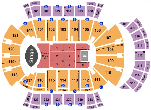 ERIC CHURCH Seating Map Seating Chart