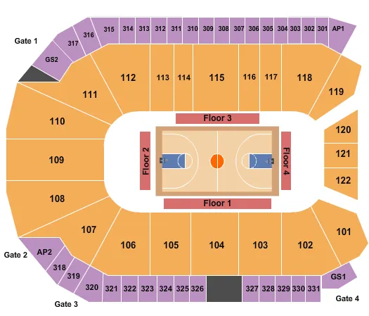 BASKETBALL Seating Map Seating Chart