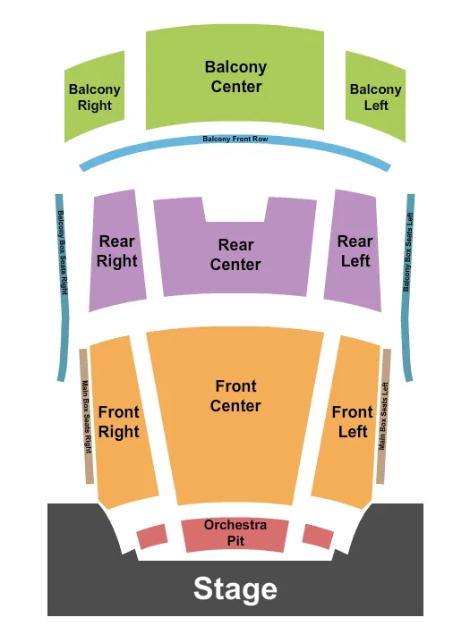 END STAGE Seating Map Seating Chart