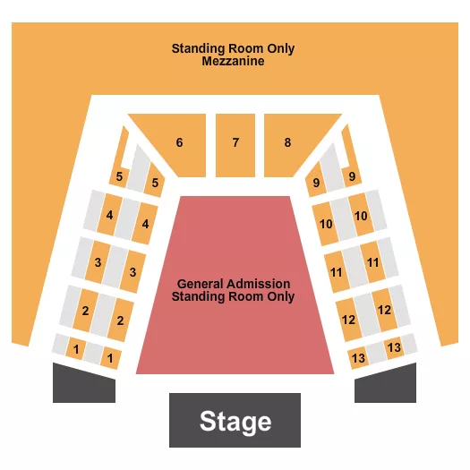 WAR MEMORIAL AUDITORIUM FL ENDSTAGE 1 Seating Map Seating Chart