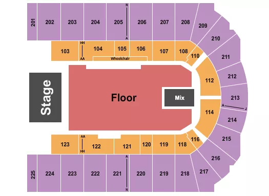 ENDSTAGE FLOOR Seating Map Seating Chart