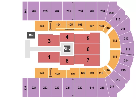 WWE Seating Map Seating Chart