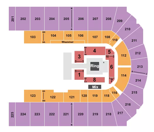 WRESTLING HALF HOUSE Seating Map Seating Chart