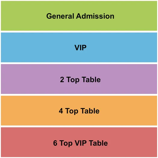 WAREHOUSE 25 SIXTY FIVE GA VIP TABLES Seating Map Seating Chart
