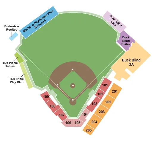 WARNER PARK WI BASEBALL 2020 Seating Map Seating Chart