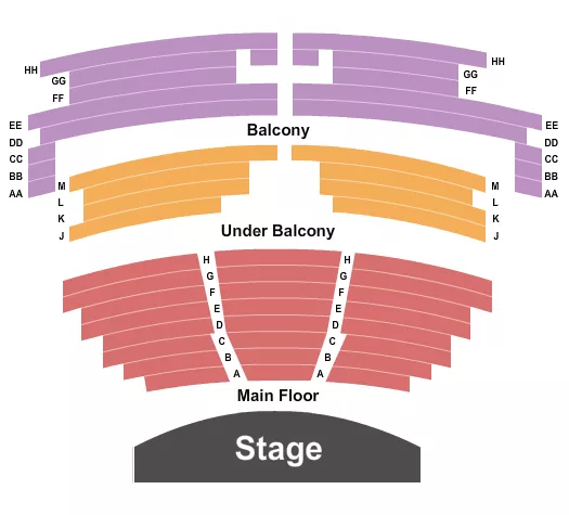 END STAGE Seating Map Seating Chart